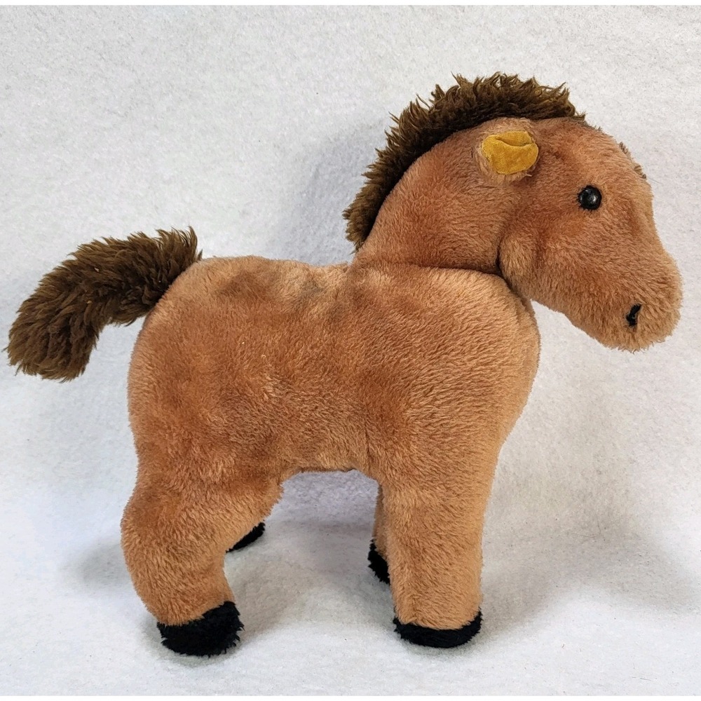 Vintage Dakin Plush Horse Brown Stuffed Animal Western Cowboy Doll 1975 Korea